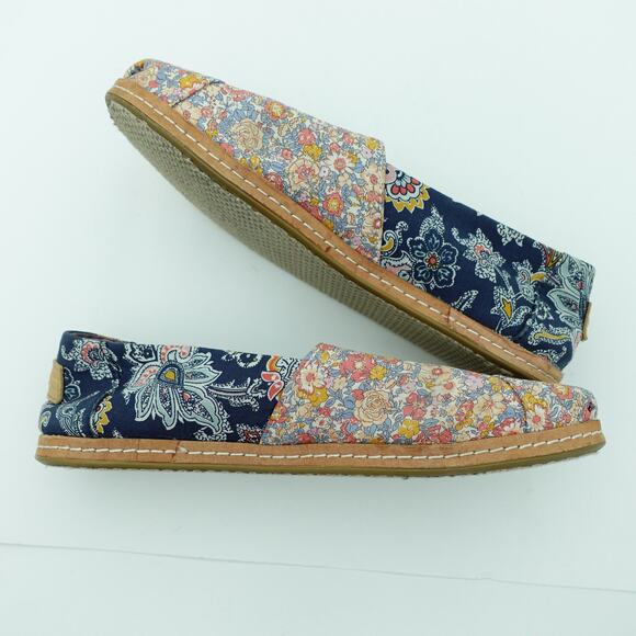 TOMS Canvas Multicolor Paisley Flower Print Slip on Flats -Size 9 - Picture 7 of 7
